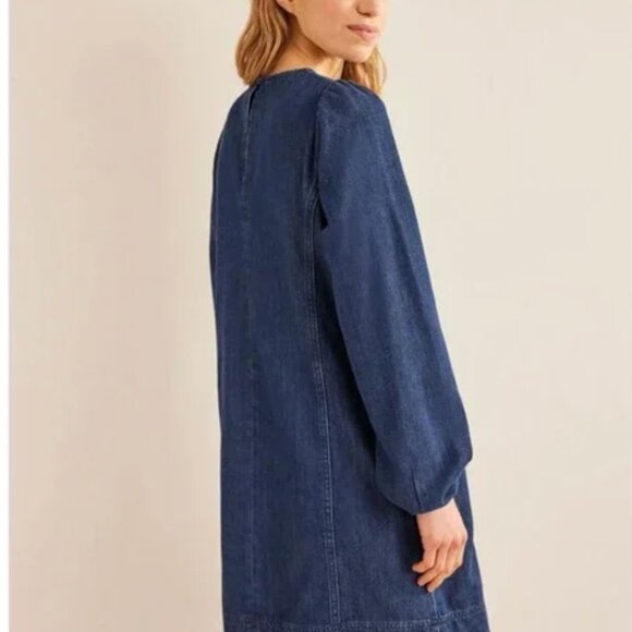 NWT Boden Denim Blouson Shift Dress Women's Size 14 - Picture 4 of 5